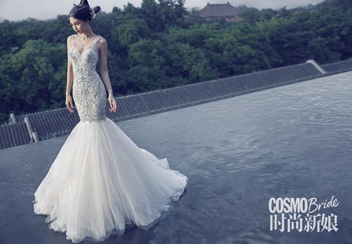 angelababy中式婚礼造型 美的不可复制