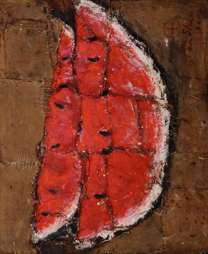 冥想钱培琛麻布系列作品展