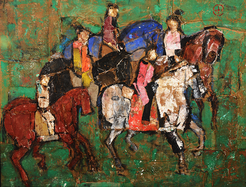 冥想钱培琛麻布系列作品展