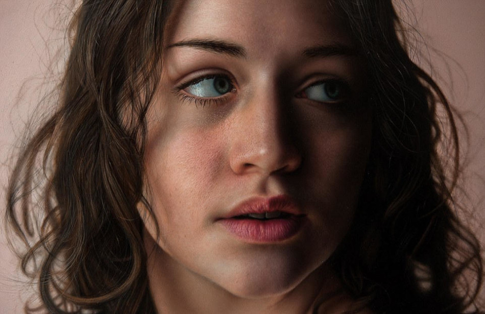 超写实美女油画似照片_新浪图片