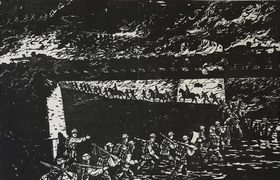 2015年9月2日-10月7日,炎黄艺术馆推出馆藏抗战题材版画展.