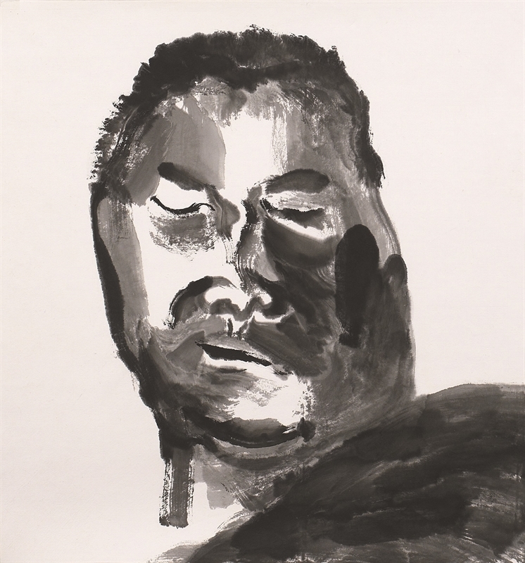 何建杰 头像系列5 纸本水墨 68×65cm 2016
