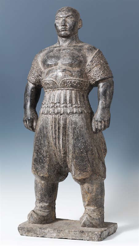 摔跤手 刘焕章雕塑 石 1981年19.3x34.7x82cm