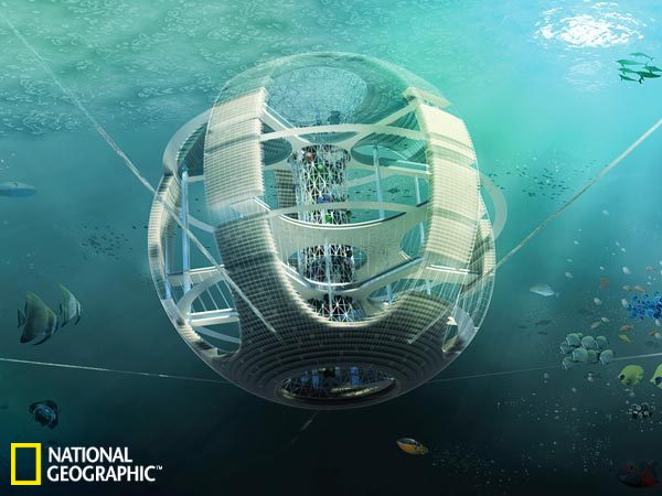 未来浮动城市设计:海上大厦可完全自给自足