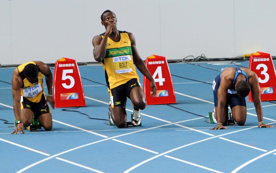 世锦赛百米飞人大战博尔特抢跑罚下_高清图集_新浪网