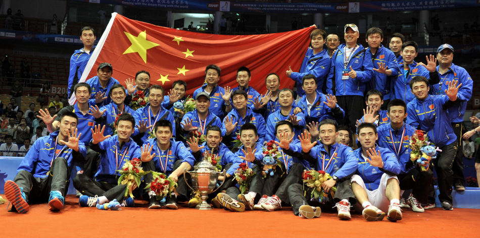 中国队汤杯夺冠庆祝_高清图集_新浪网