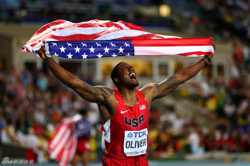 世锦赛110米栏奥利弗夺冠_高清图集_新浪网