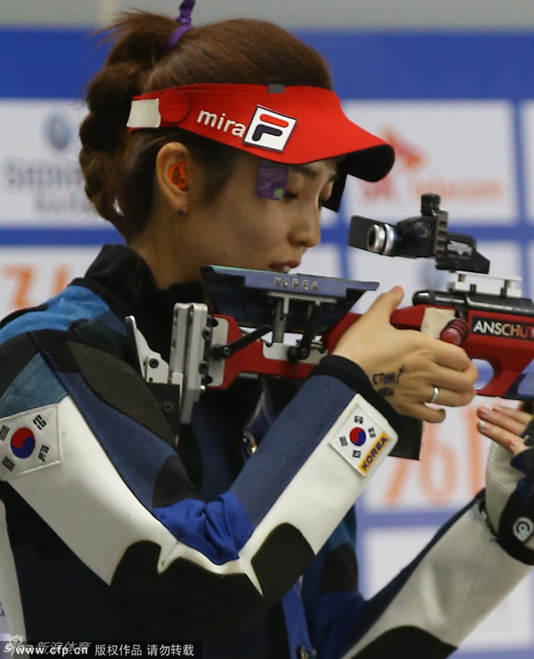 韩国美女射手遗憾丢金