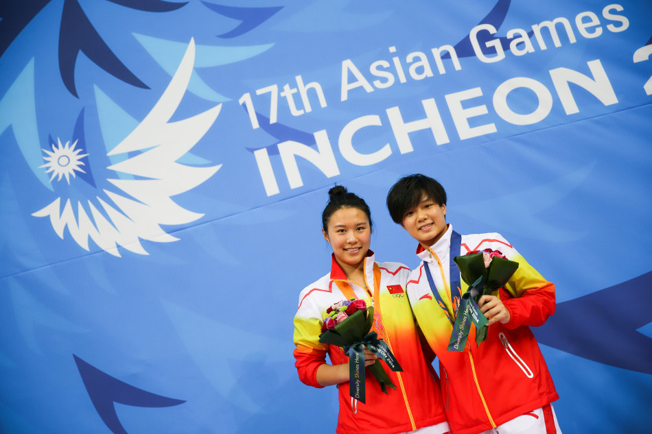 跳水女子1米板中国施廷懋,王涵包揽冠亚军_高清图集_新浪网