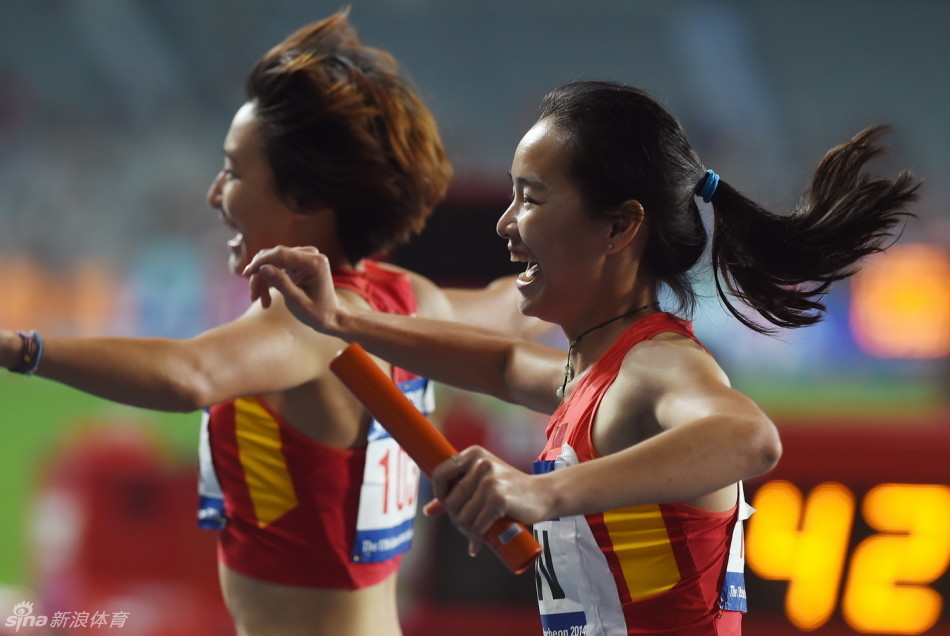 女子4x100米接力中国队夺冠_高清图集_新浪网