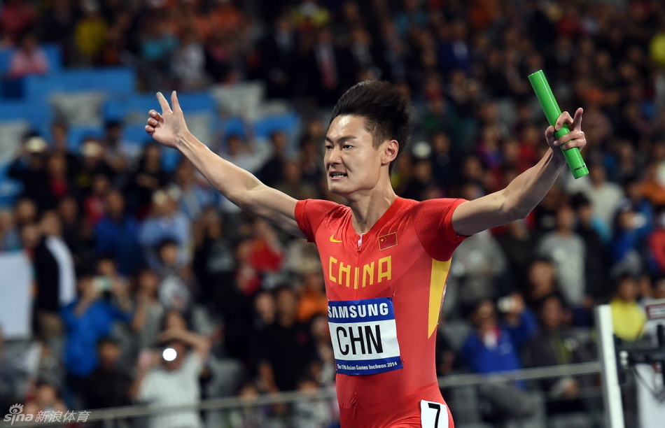 男子4x100接力中国队破纪录夺冠_高清图集_新浪网