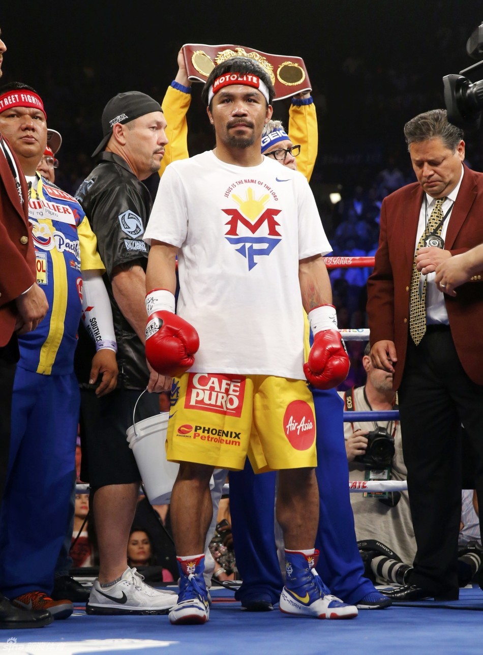 世纪之战梅威瑟战胜帕奎奥_高清图集_新浪网