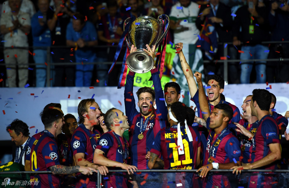 欧冠巴萨3-1尤文 加冕三冠王