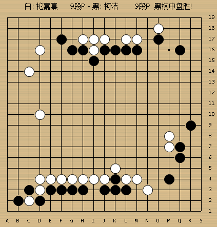 柯洁执黑vs柁嘉熹(101-152)