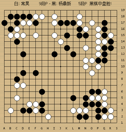 12日上午,西南王半决赛战罢,檀啸胜柯洁,常昊不敌杨鼎新,图为动图棋