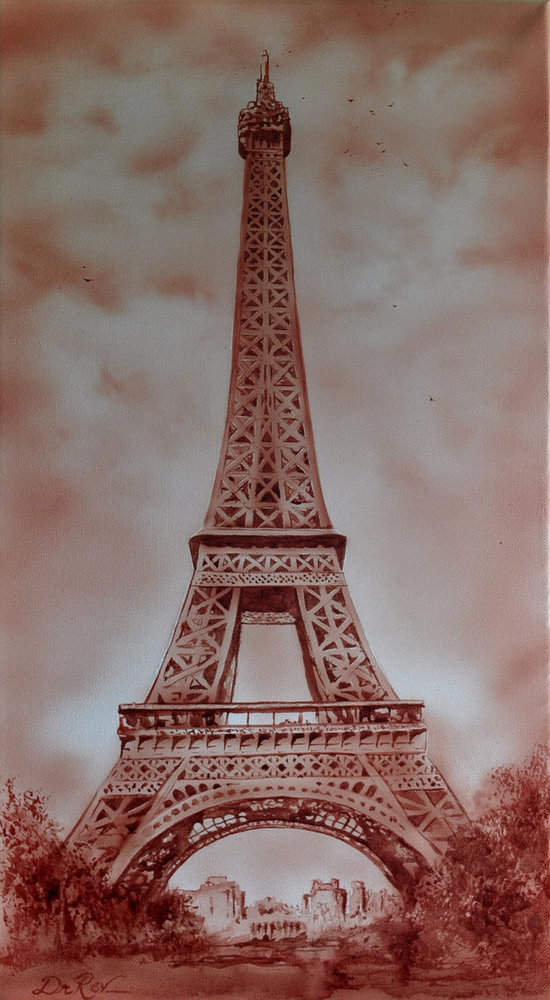 重口味绘画 艺术家用自己的鲜血作画