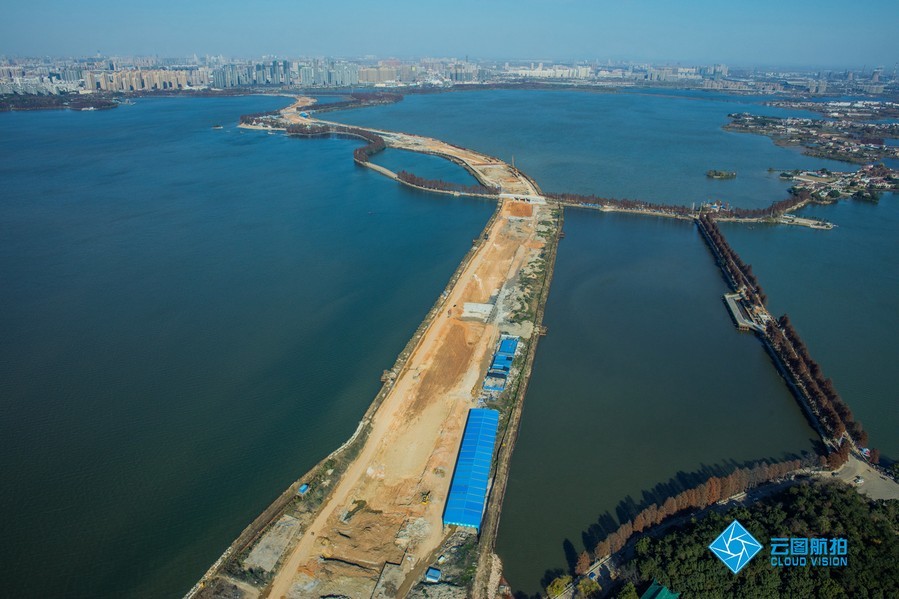 武汉东湖隧道航拍图_高清图集_新浪网