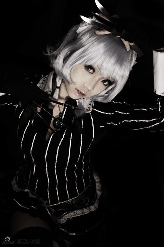 华丽妖艳勾魂眼,东方十六夜咲夜cos_高清图集_新浪网