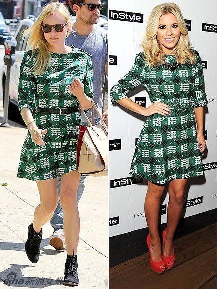 一件单品两样穿搭 女星大撞衫气质对决(图)