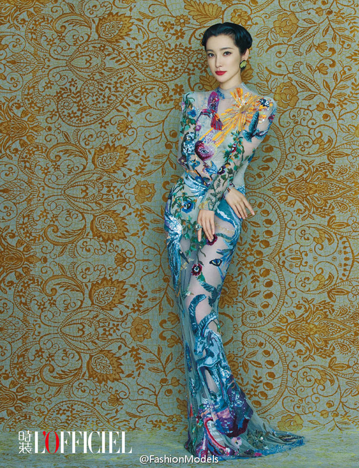 李冰冰复古风大片 红唇配旗袍气质优雅