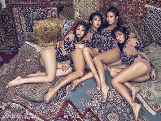 组图:韩团sistar写真 4女躺床秀腿画面喷血