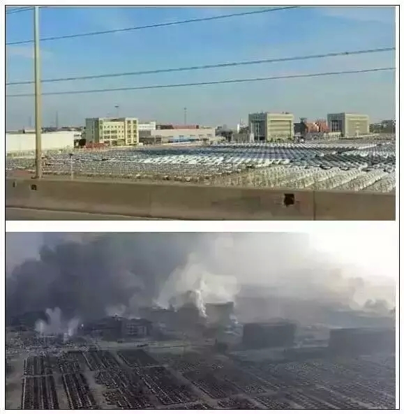 天津塘沽爆炸前后对比
