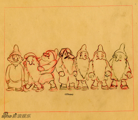 日前在自己网站上公布了一组迪士尼经典电影《白雪公主与七个小矮人》