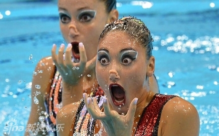 伦敦奥运花样游泳表情帝网络爆红