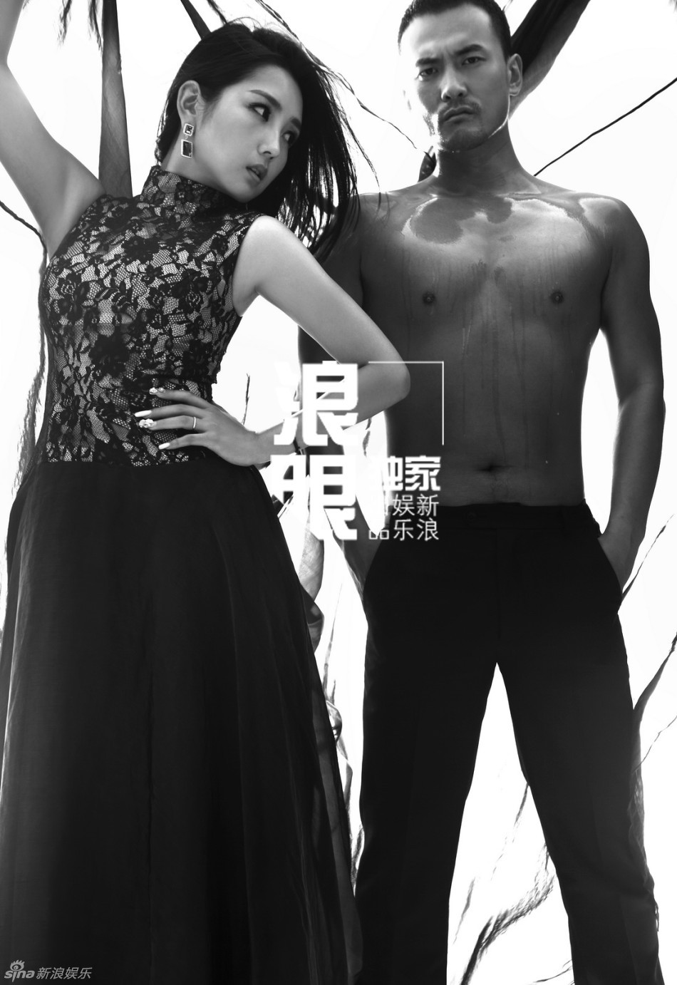 何洁镂空新娘装薄纱起舞 赫子铭半裸秀肌肉(图)_高清图集_新浪网