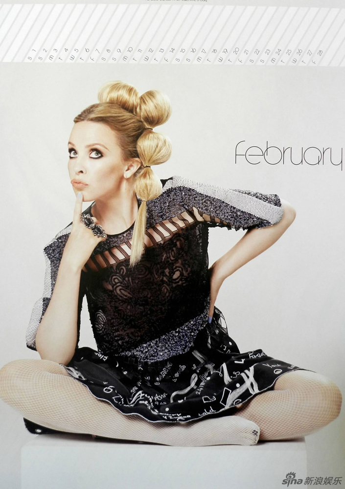 凯莉-米洛最新年历曝光 天后展百变魅力