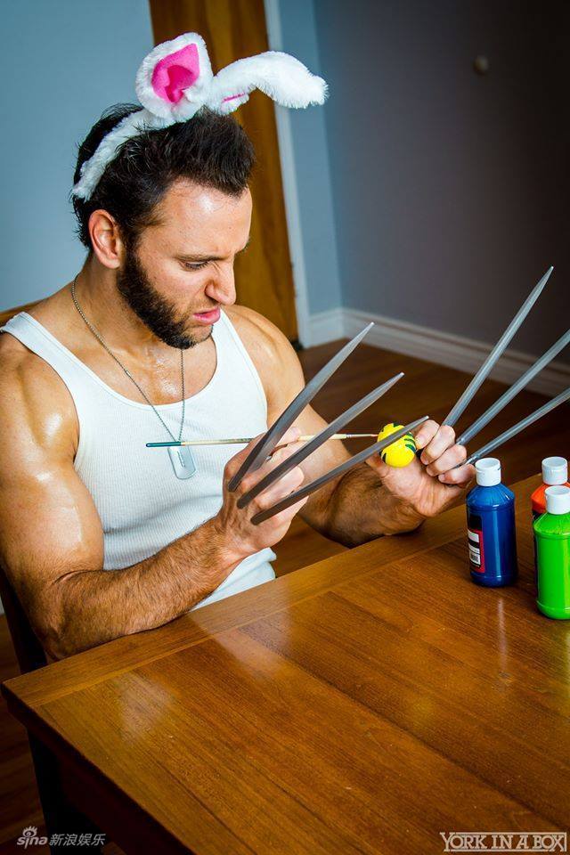 狼叔戴兔耳秀壮硕肌肉_高清图集_新浪网