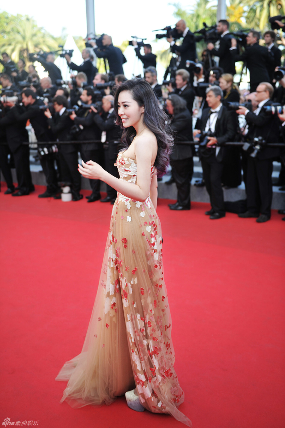 组图:张靓颖亮相戛纳红毯 碎花礼服性感秀腿_高清图集_新浪网