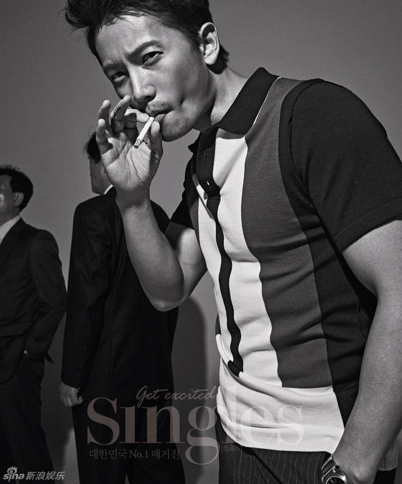 组图池城黑白写真胡茬尽显坏男人本色