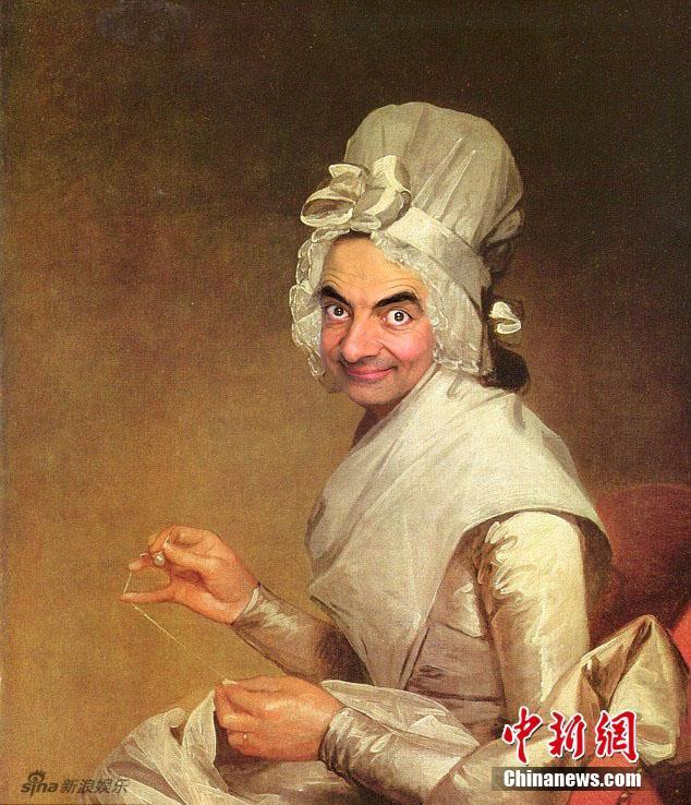 组图:憨豆先生恶搞乱入名画 蒙娜丽莎鼻孔朝天_高清图集_新浪网