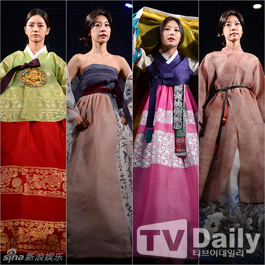 组图:韩女团穿3d打印韩服走秀 大胆露香肩_高清图集_新浪网