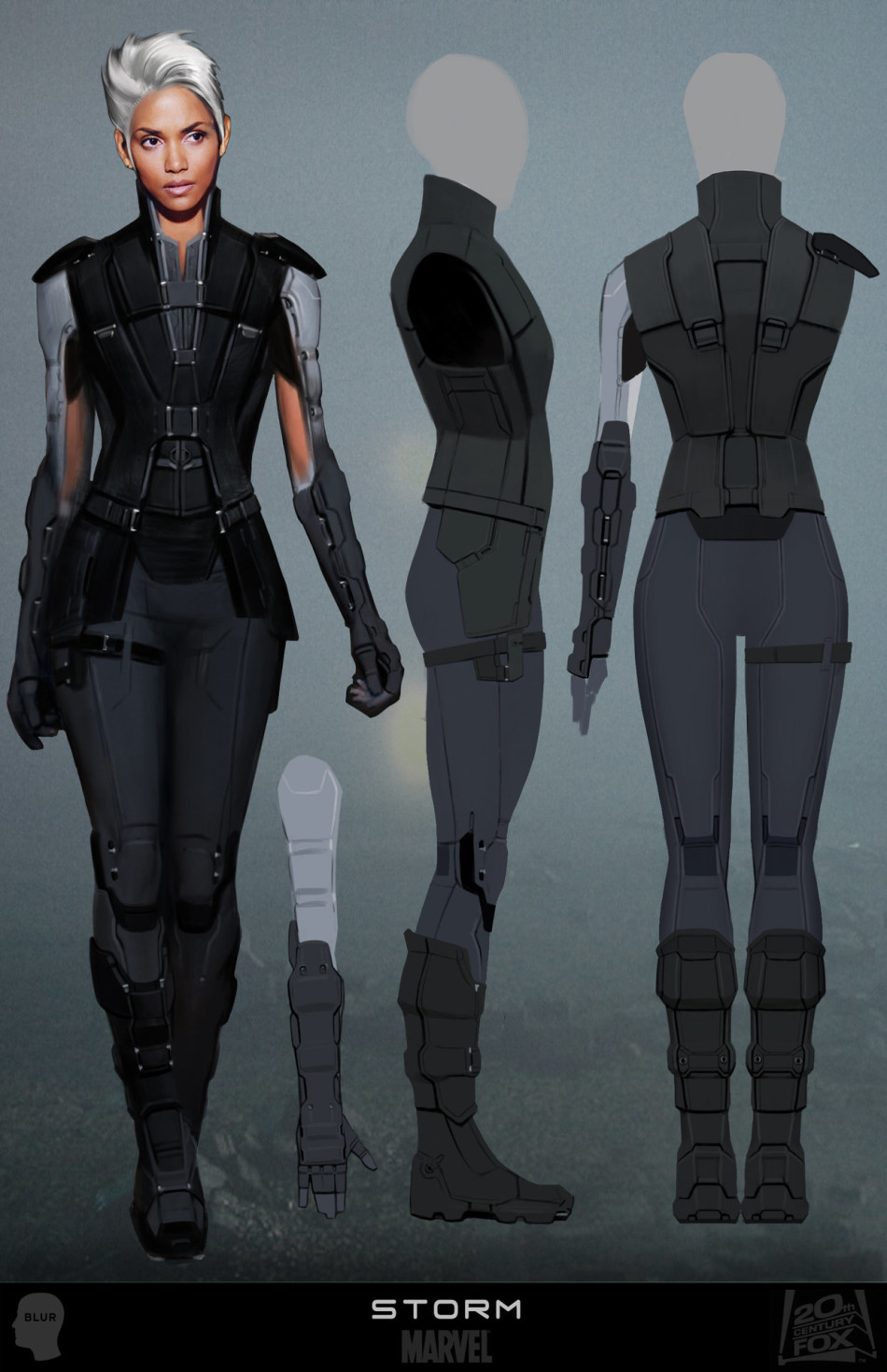 了一些《x战警:逆转未来》的造型设计原画,金刚狼,x教授,万磁王,冰人