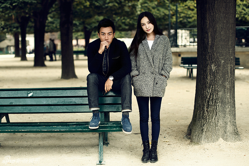 童菲,刘恺威巴黎写真