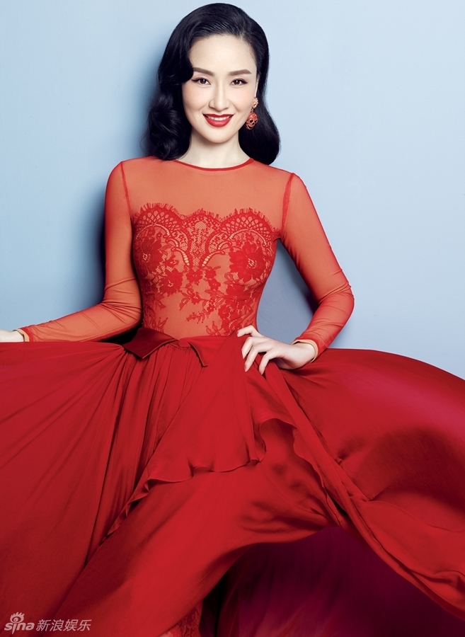 组图:孙宁时尚大片 红唇露性感长裙优雅_高清图集_新浪网