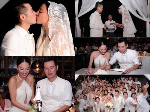 郑希怡泰国结婚激吻老公 婚礼天下大雨