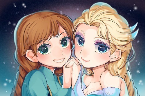 冰雪奇缘曝姐妹q版萌照温馨有爱