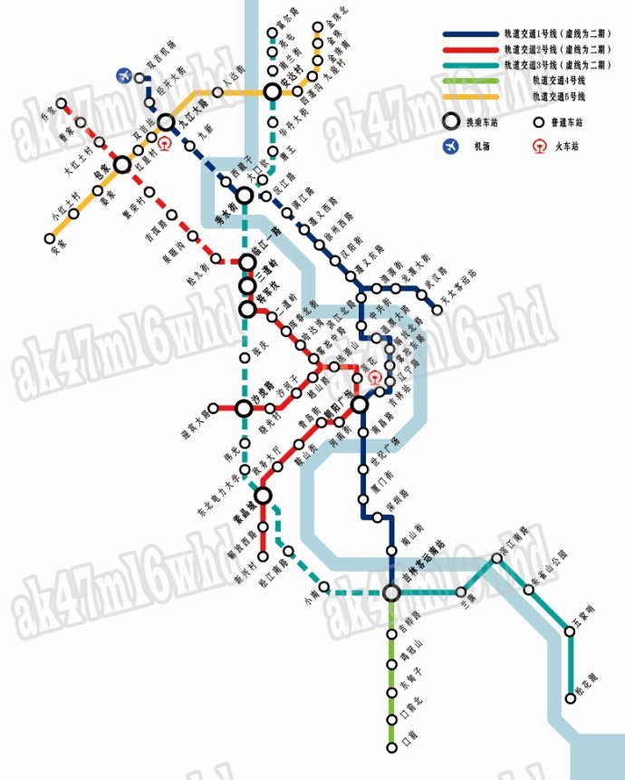网曝吉林市轻轨各线路最新规划图