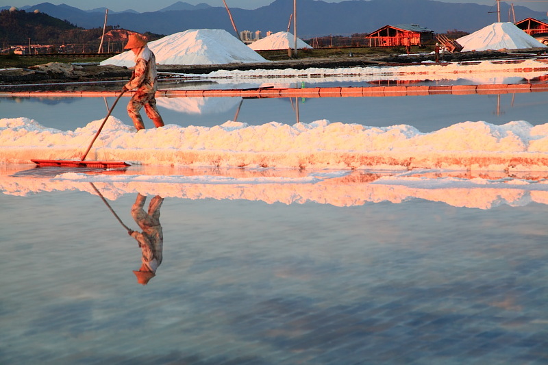 海南白雪世界 莺歌盐场夕阳美