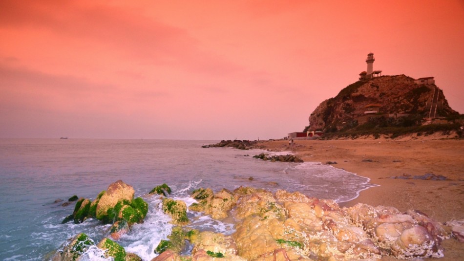 玫瑰色的海 鱼鳞洲夕阳醉人