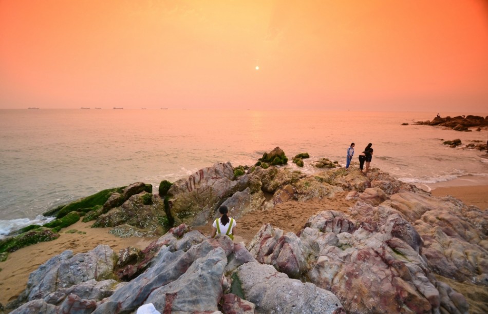 玫瑰色的海 鱼鳞洲夕阳醉人