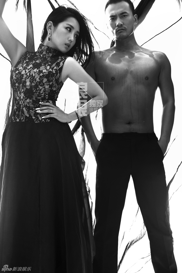 何洁镂空新娘装薄纱起舞 赫子铭半裸秀肌肉