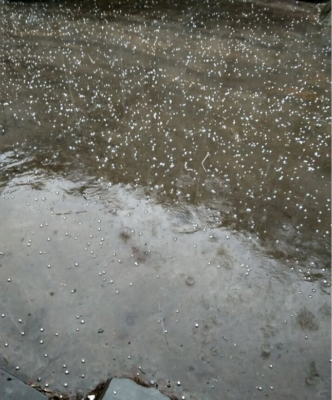 奇观济南临近五一却下冰雹