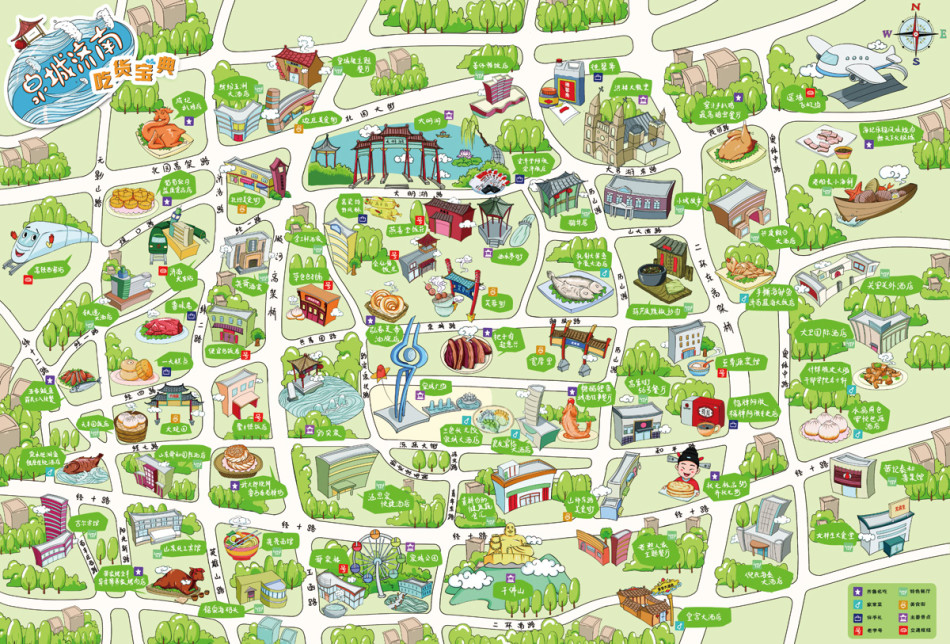 山东推出手绘美食地图《泉城济南·吃货宝典》