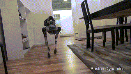 波士顿动力四足机器人:上下楼梯摔倒自己爬起来