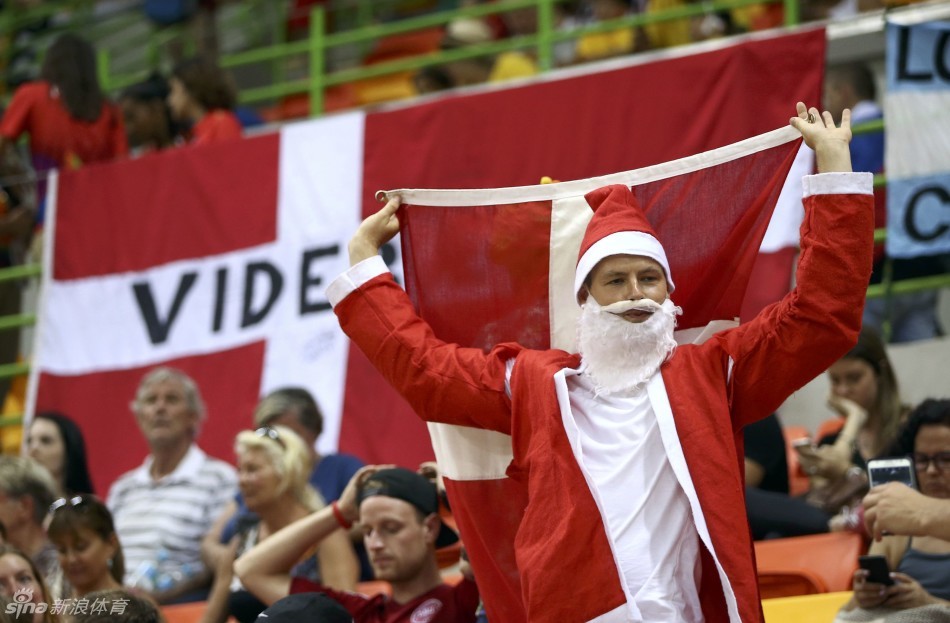 丹麦球迷高举国旗