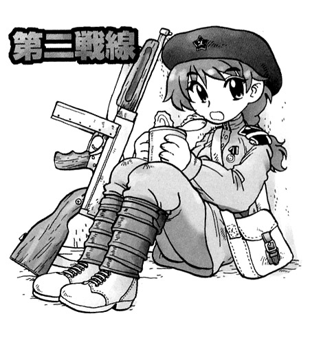 使用汤普森m1冲锋枪的女苏军卡通图